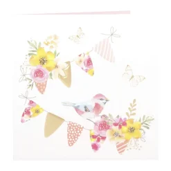 Clearance Kort - m. vimpel og blomster Festartikler