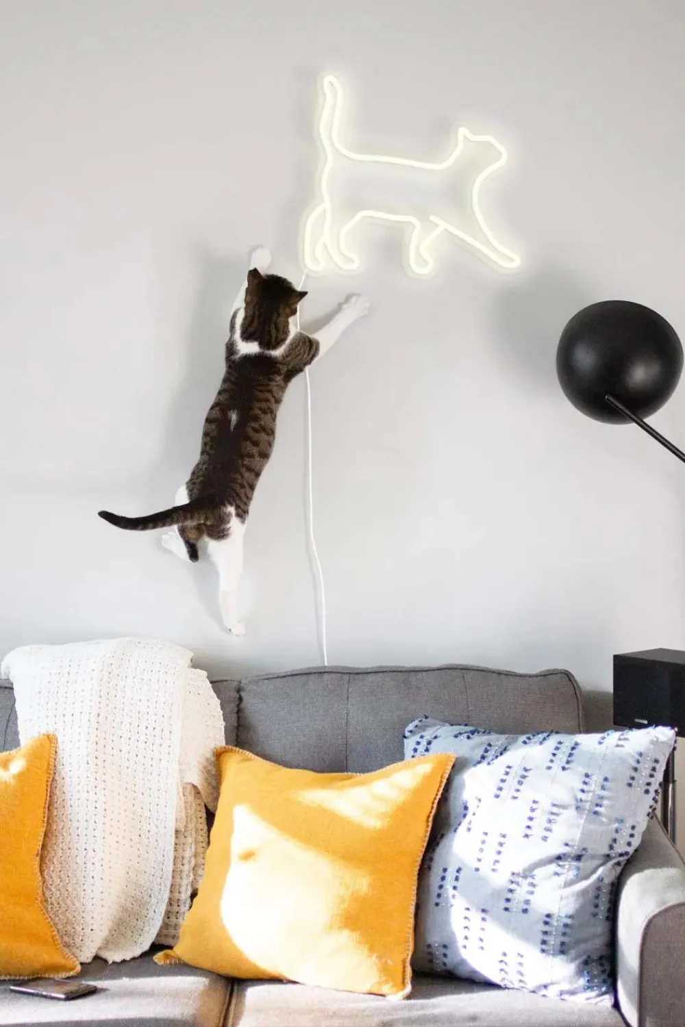 Hot Neon LED Lampe - Kat Væglamper