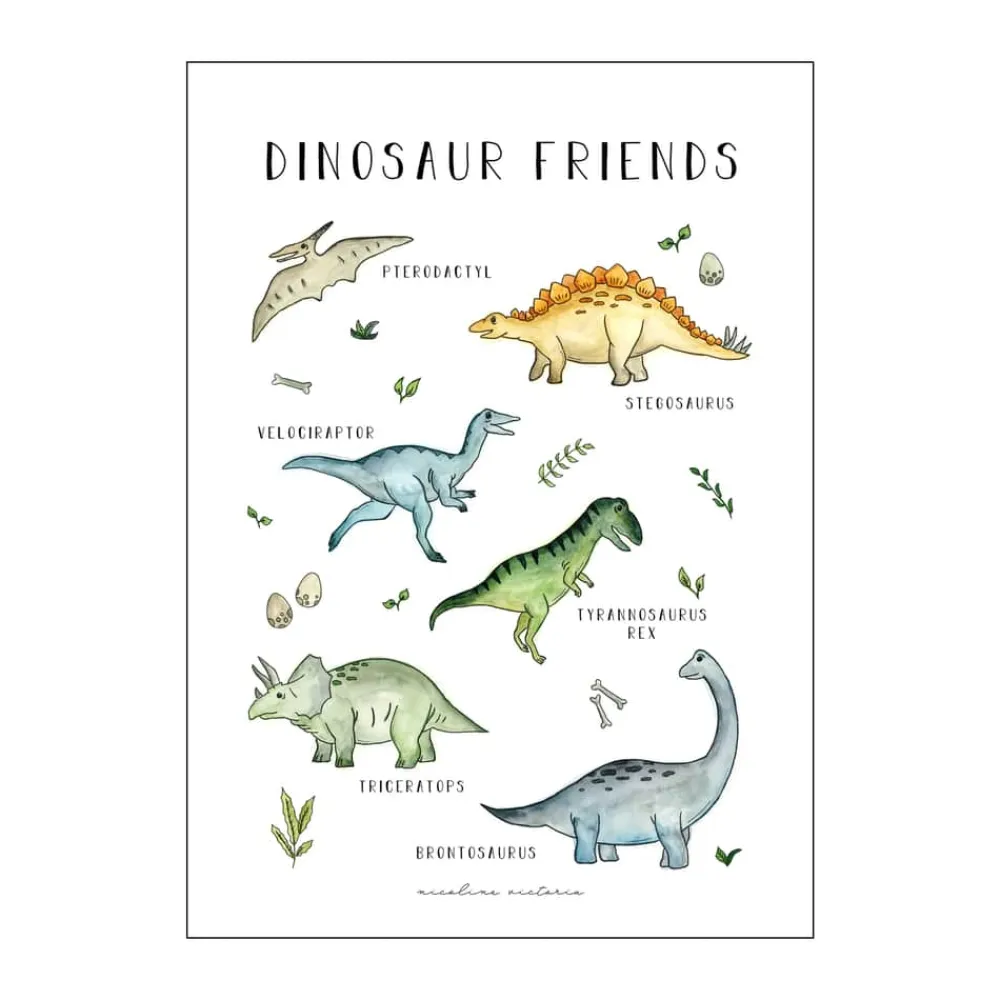 Plakat - Dinosaur Friends Plakater Og Vægdekoration