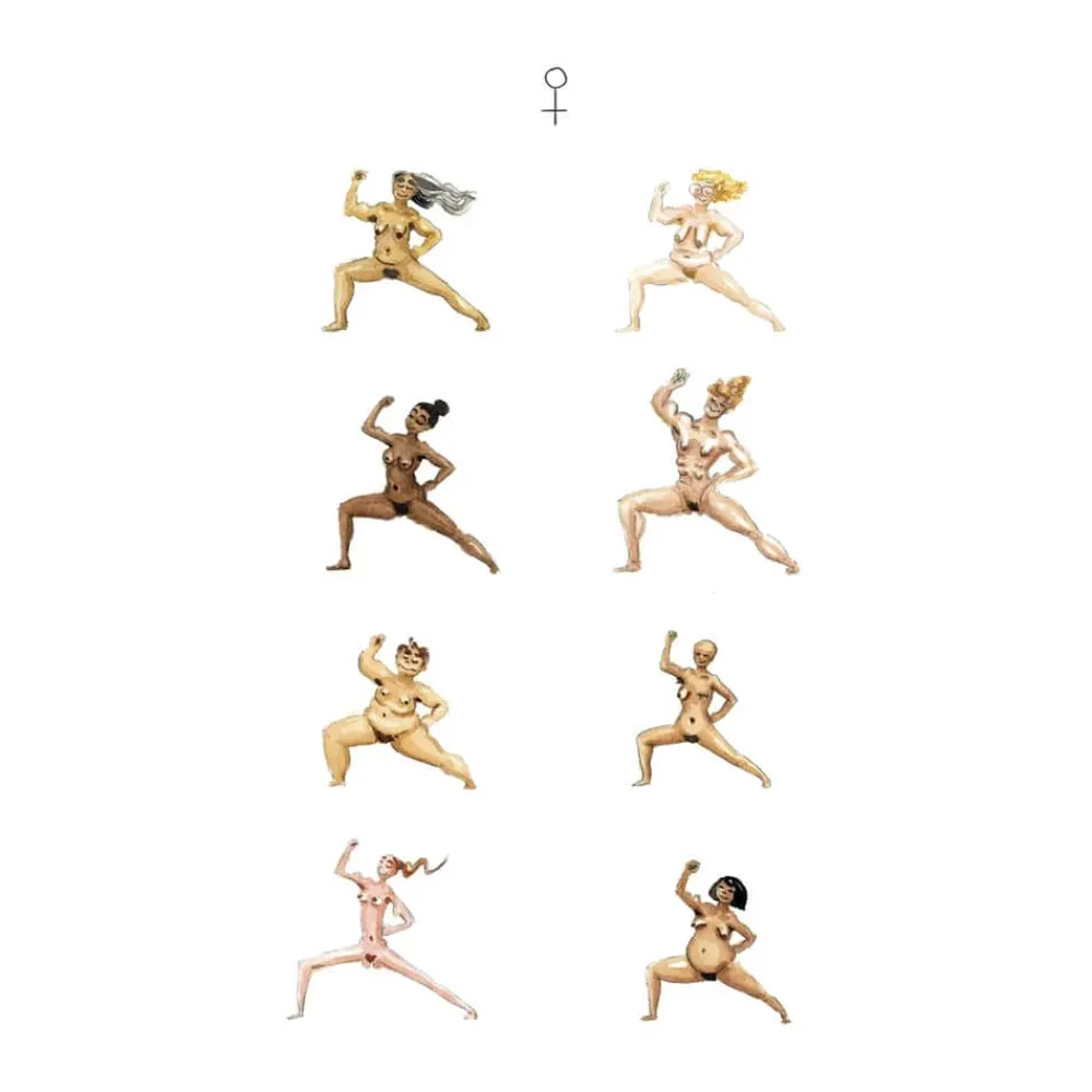 Discount plakat - Feminists doing yoga Plakater Og Vægdekoration