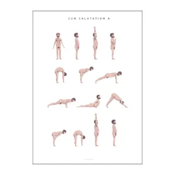 plakat - Sun salutation a man Plakater Og Vægdekoration