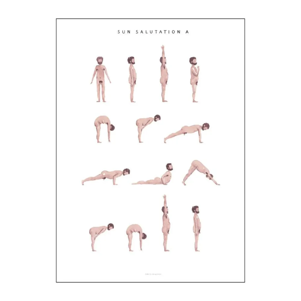 plakat - Sun salutation a man Plakater Og Vægdekoration