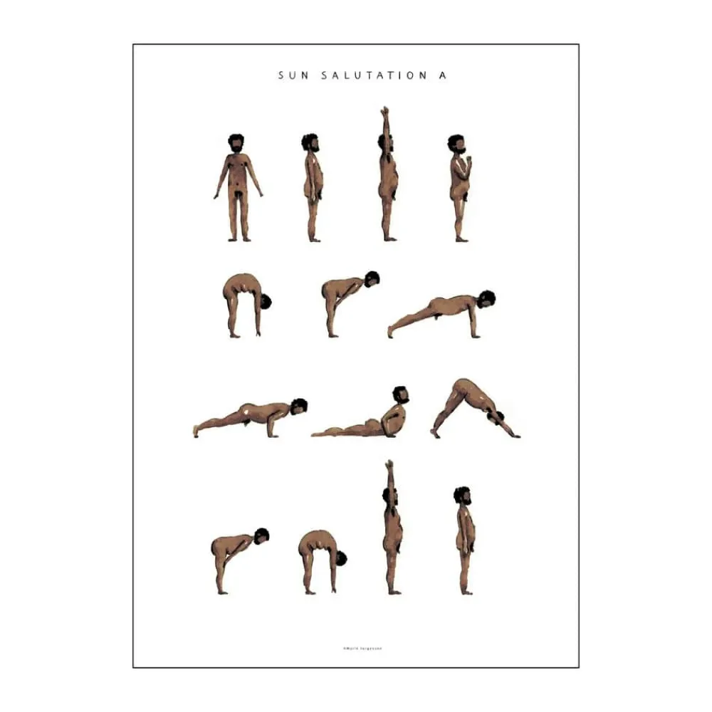 Outlet plakat - Sun salutation a man Plakater Og Vægdekoration