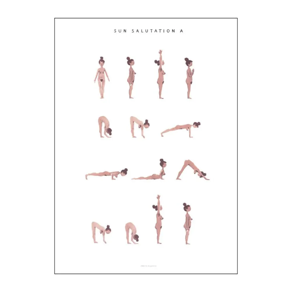 plakat - Sun salutation a woman Plakater Og Vægdekoration