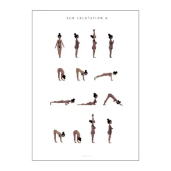 plakat - Sun salutation a woman Plakater Og Vægdekoration