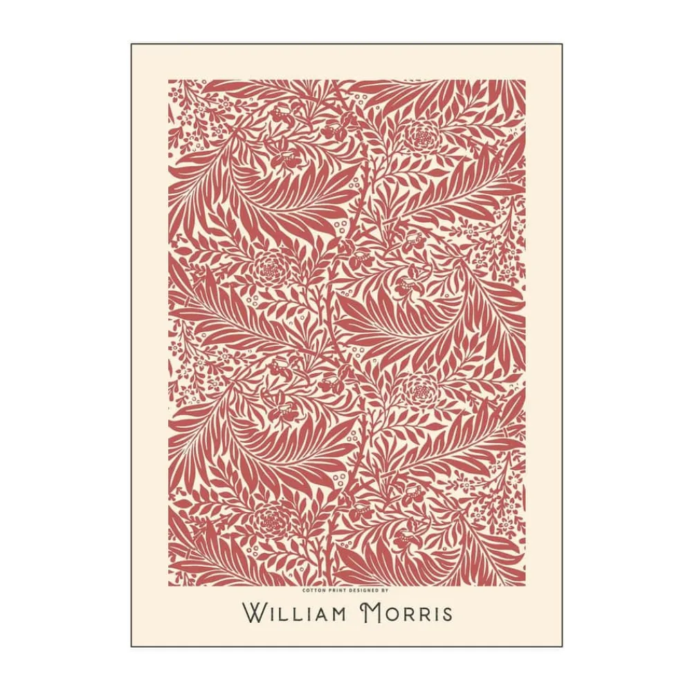 William Morris Plakat - Red Leafs Plakater Og Vægdekoration